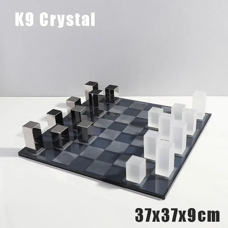 K9 Crystal Desktop Ornaments Home Decor Professional Retro Marble Chess Set Medieval Family Historical Games Board Chess Gift