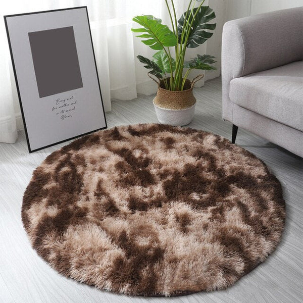 Coffee Essiene Faux Fur Rug